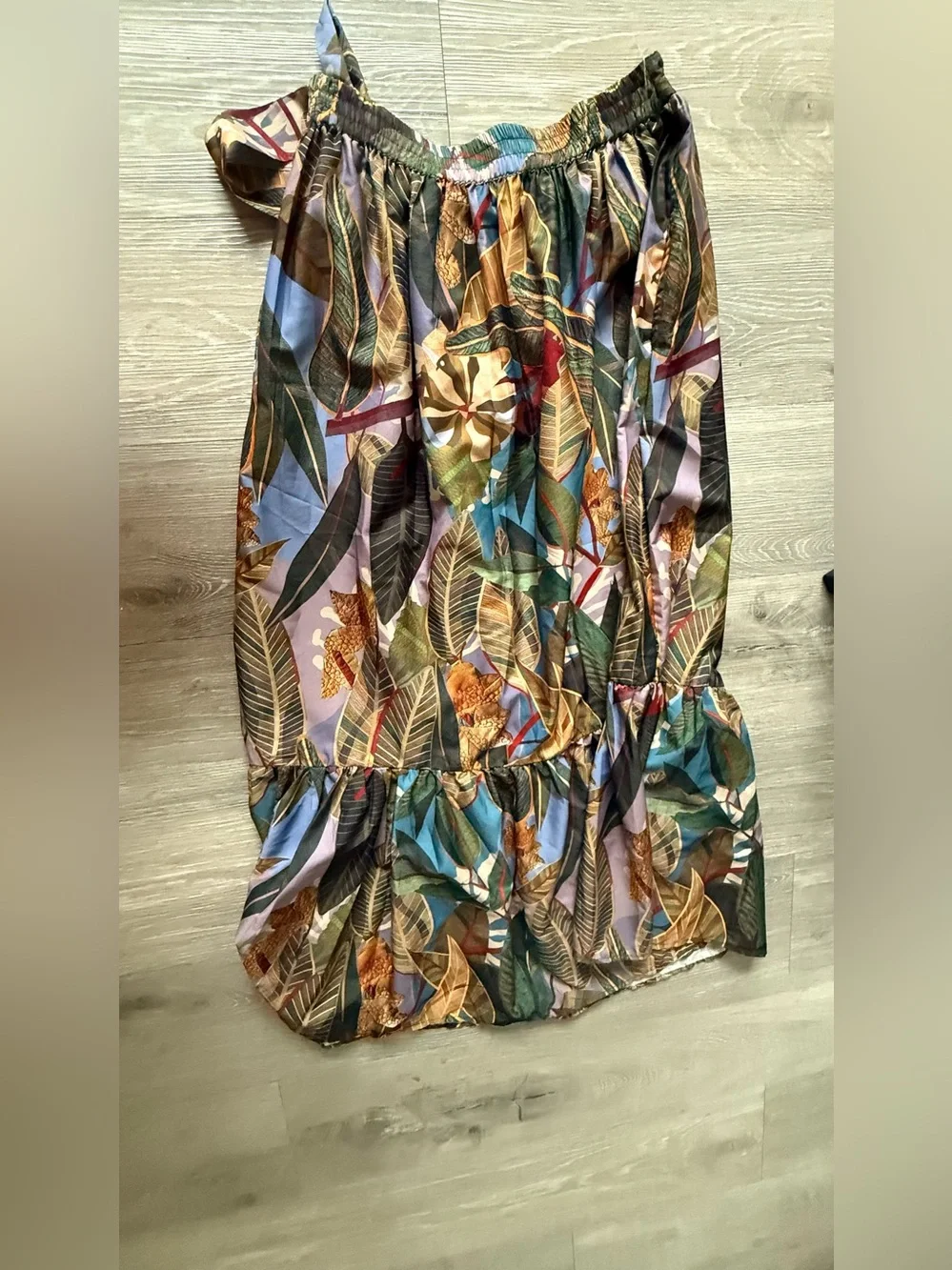 Rachel Zoe Leaf-Print Maxi Skirt in Green, Brown, Blue - Picture 10 of 11